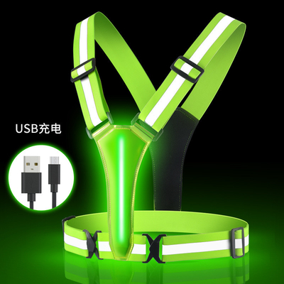Notte riflettente leggera di carico della maglia LED USB di sicurezza di modi del peso leggero 3 del rivestimento della maglia di sicurezza di SJV003 USB che esegue maglia