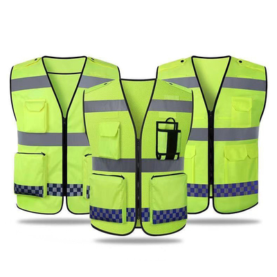 Maglia corrente riflettente del lavoro del poliestere SJV03 di sicurezza della maglia di sicurezza dell'abbigliamento visibilità all'ingrosso di abitudine di alta