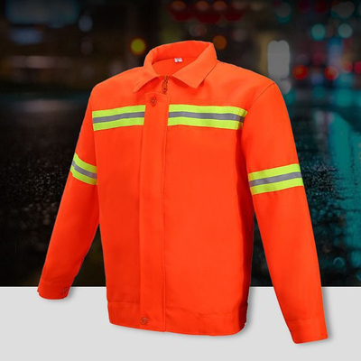 Alta sicurezza Logo Work Orange Reflective Clothing su ordinazione di visibilità del poliestere SJV08 della maglia all'ingrosso di sicurezza