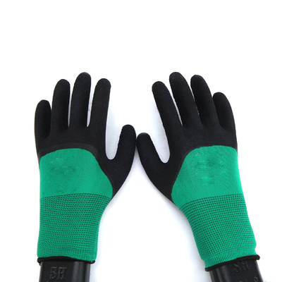 Guanti rivestiti di gomma del lavoro manuale del lattice di sicurezza di costruzione dei guanti della mano di sicurezza sul lavoro SJS004